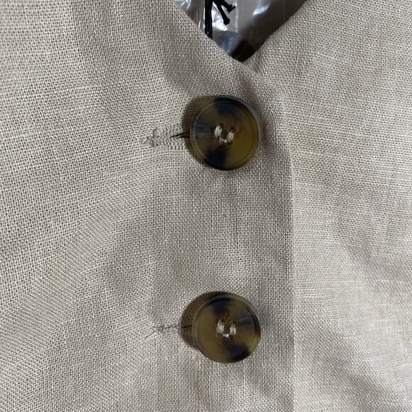 Love Tree Tailored Vest Top Women’s L Linen Blend Button Up V Neck Minimalist - Picture 6 of 11